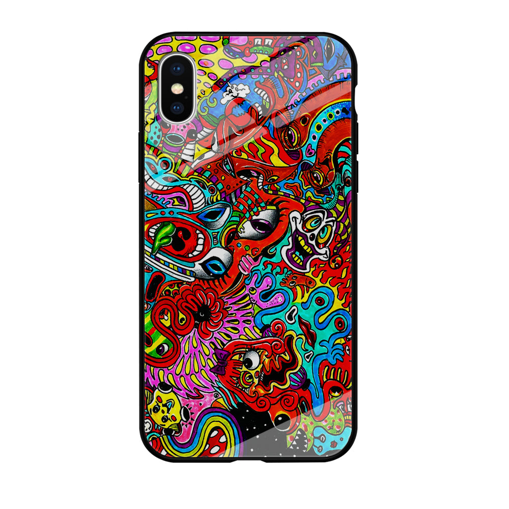 Trippy Aesthetic Colorful iPhone Xs Case-Phone Case-Tempered Glass Case-Altracase