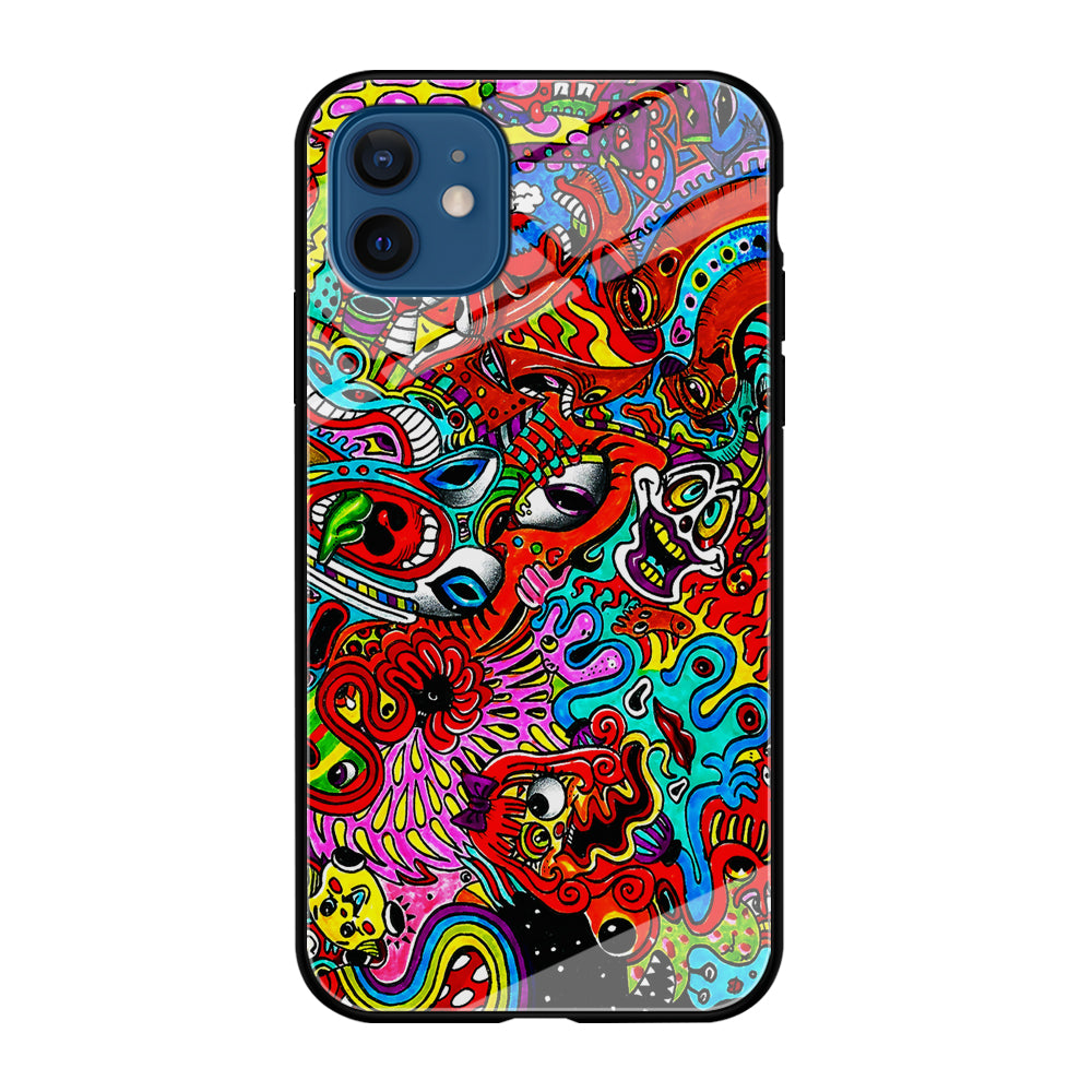 Trippy Aesthetic Colorful iPhone 12 Case-Phone Case-Tempered Glass Case-Altracase