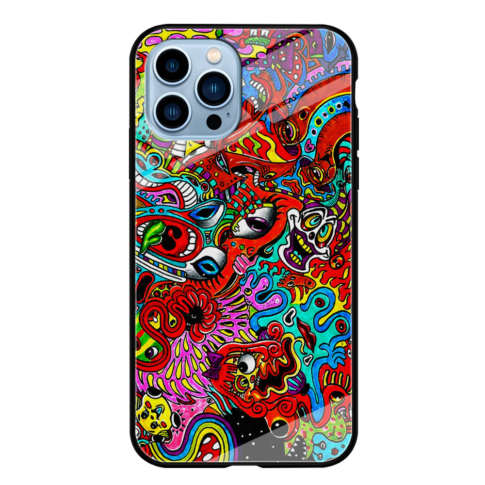 Trippy Aesthetic Colorful iPhone 14 Pro Max Case-Phone Case-Tempered Glass Case-Altracase