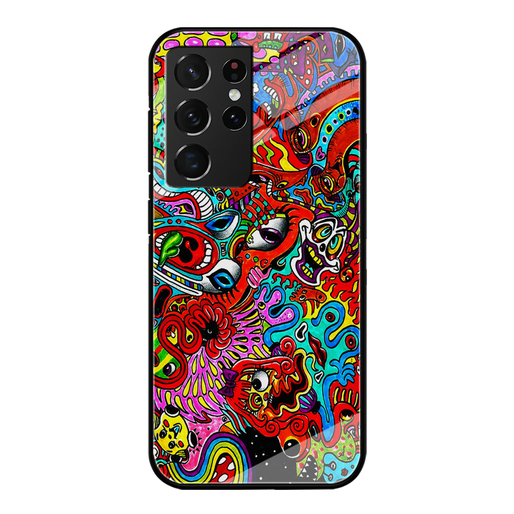 Trippy Aesthetic Colorful Samsung Galaxy S22 Ultra Case-Phone Case-Tempered Glass Case-Altracase