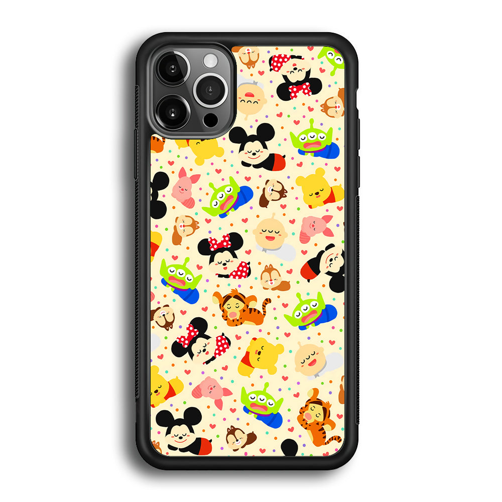 Tsum Tsum Cute Cartoon iPhone 12 Pro Max Case-Phone Case-Rubber Black (2D Case)-Altracase