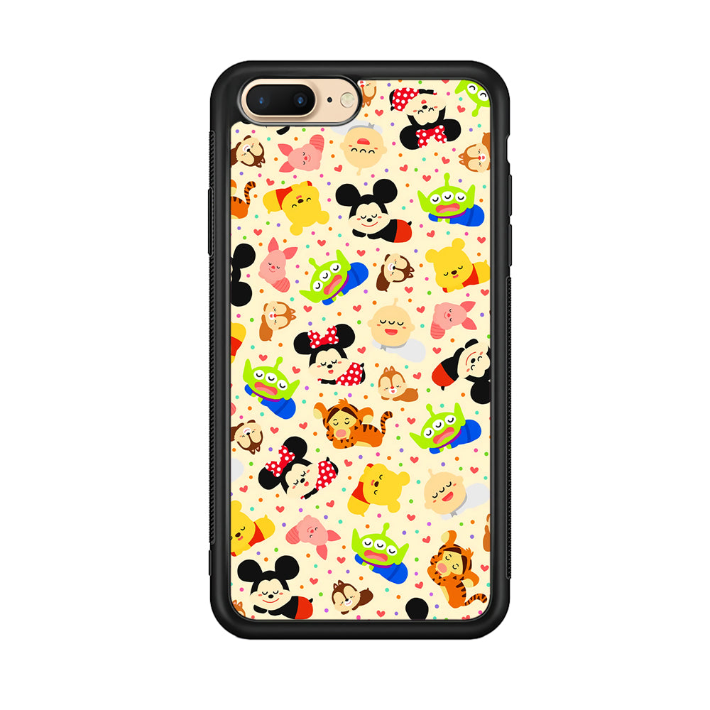 Tsum Tsum Cute Cartoon iPhone 8 Plus Case-Phone Case-Rubber Black (2D Case)-Altracase