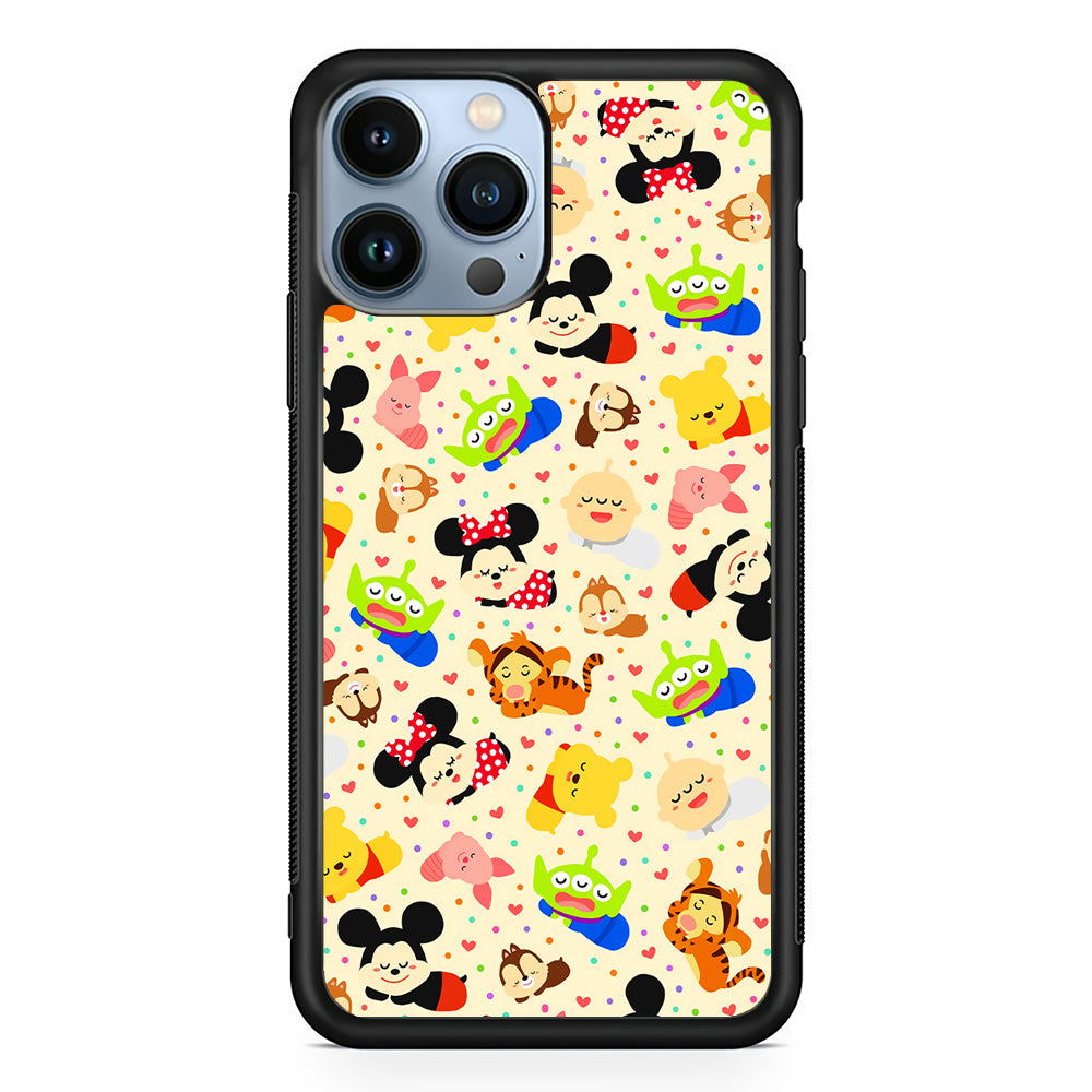 Tsum Tsum Cute Cartoon iPhone 15 Pro Case-Phone Case-Rubber Black (2D Case)-Altracase