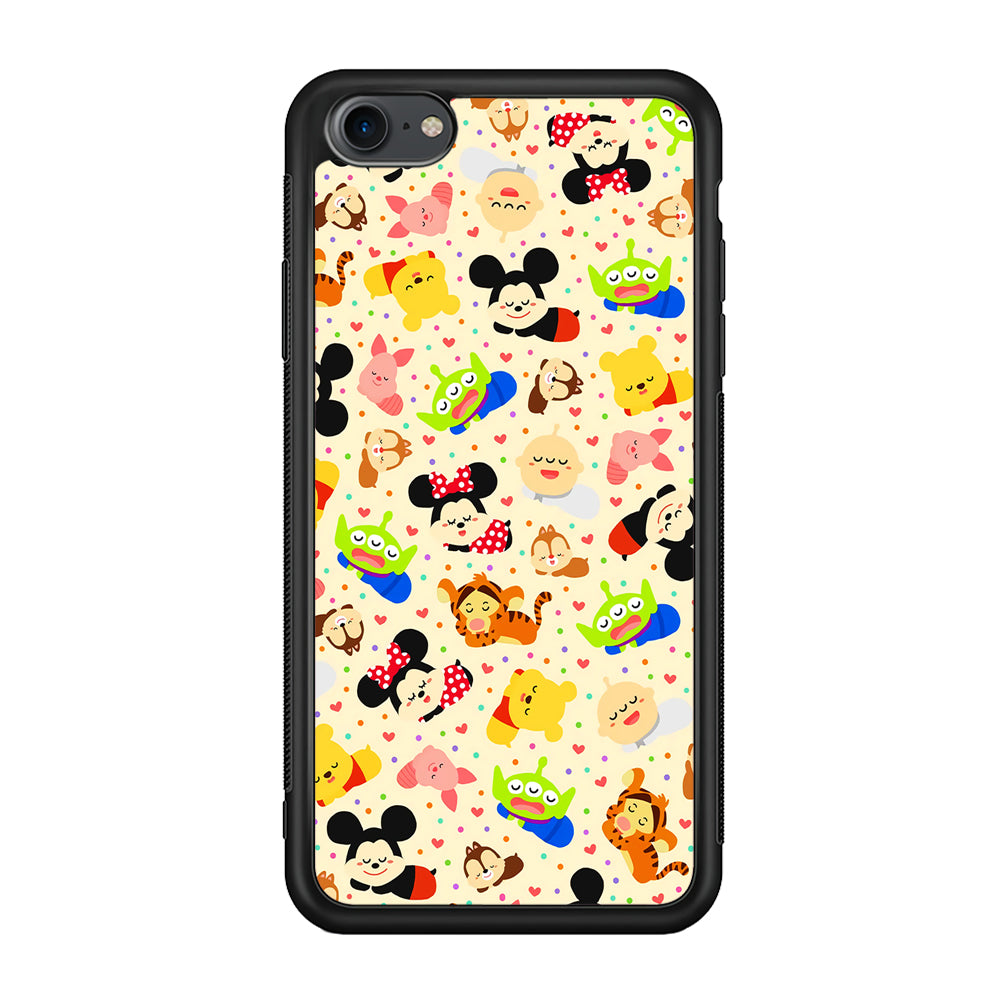 Tsum Tsum Cute Cartoon iPhone SE 2020 Case-Phone Case-Rubber Black (2D Case)-Altracase