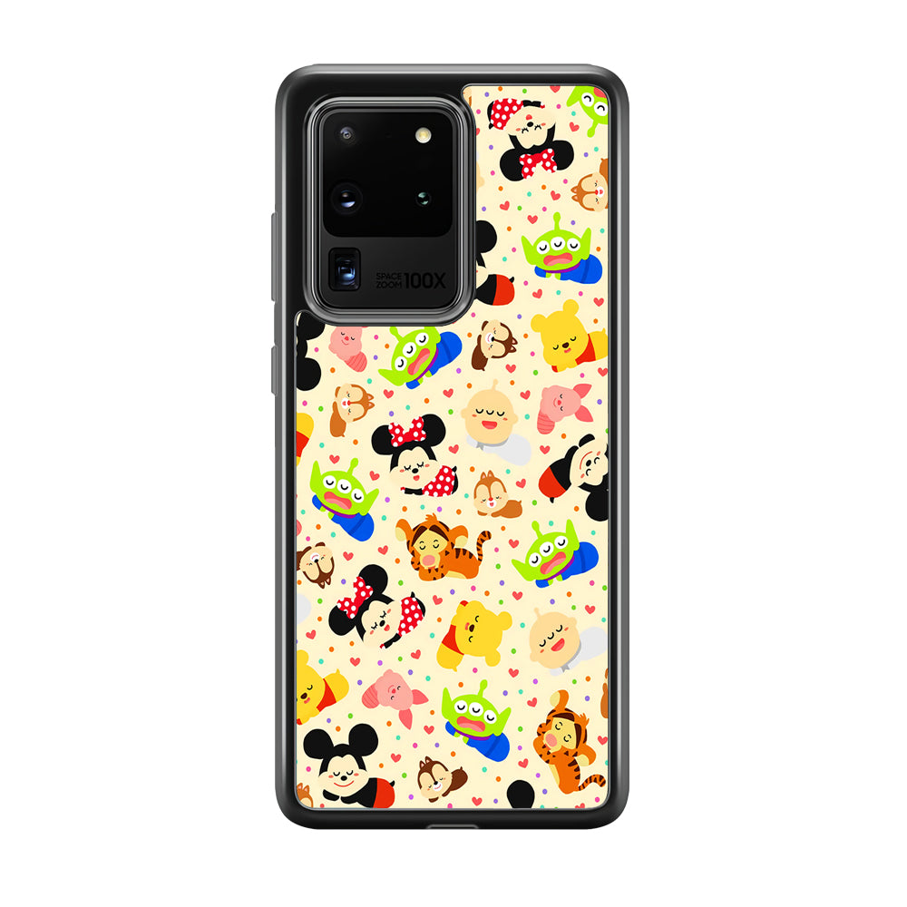 Tsum Tsum Cute Cartoon Samsung Galaxy S20 Ultra Case-Phone Case-Rubber Black (2D Case)-Altracase