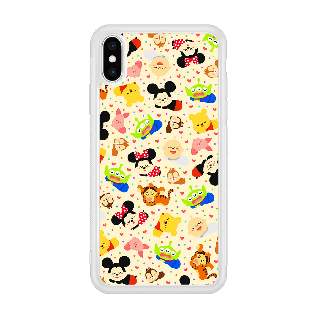 Tsum Tsum Cute Cartoon iPhone Xs Case-Phone Case-Rubber White (2D Case)-Altracase