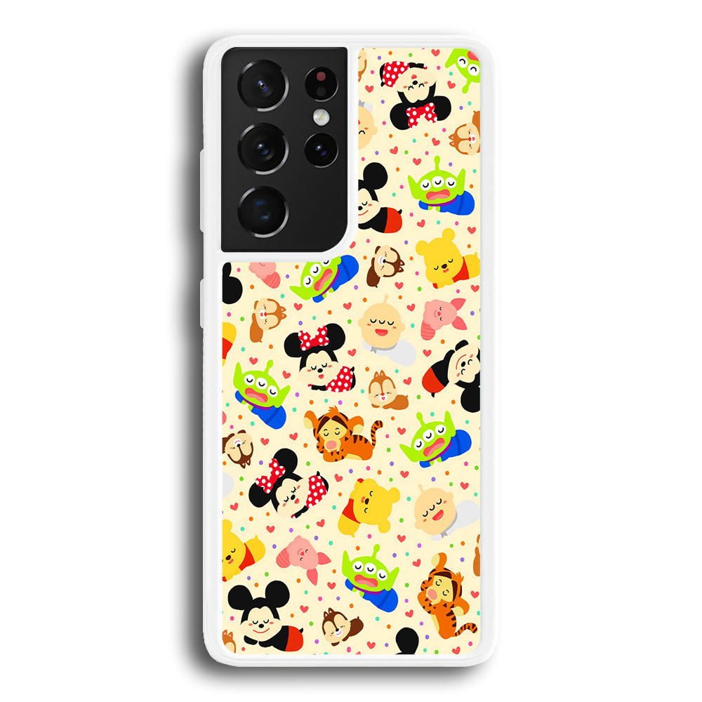 Tsum Tsum Cute Cartoon Samsung Galaxy S21 Ultra Case-Phone Case-Rubber White (2D Case)-Altracase
