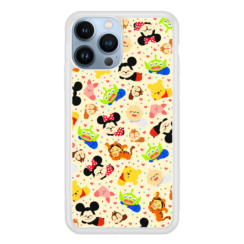 Tsum Tsum Cute Cartoon iPhone 15 Pro Case-Phone Case-Rubber White (2D Case)-Altracase