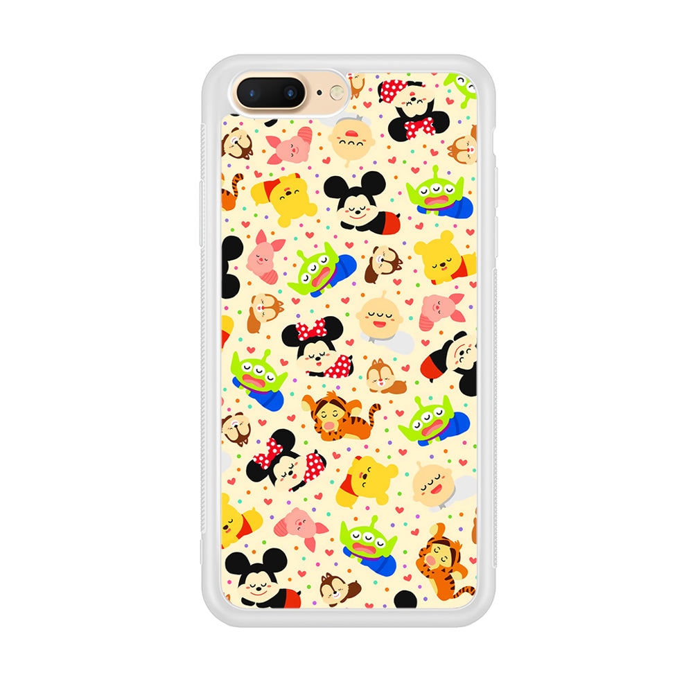 Tsum Tsum Cute Cartoon iPhone 8 Plus Case-Phone Case-Rubber White (2D Case)-Altracase