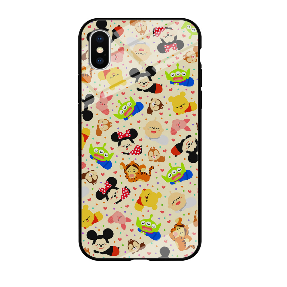 Tsum Tsum Cute Cartoon iPhone Xs Case-Phone Case-Tempered Glass Case-Altracase
