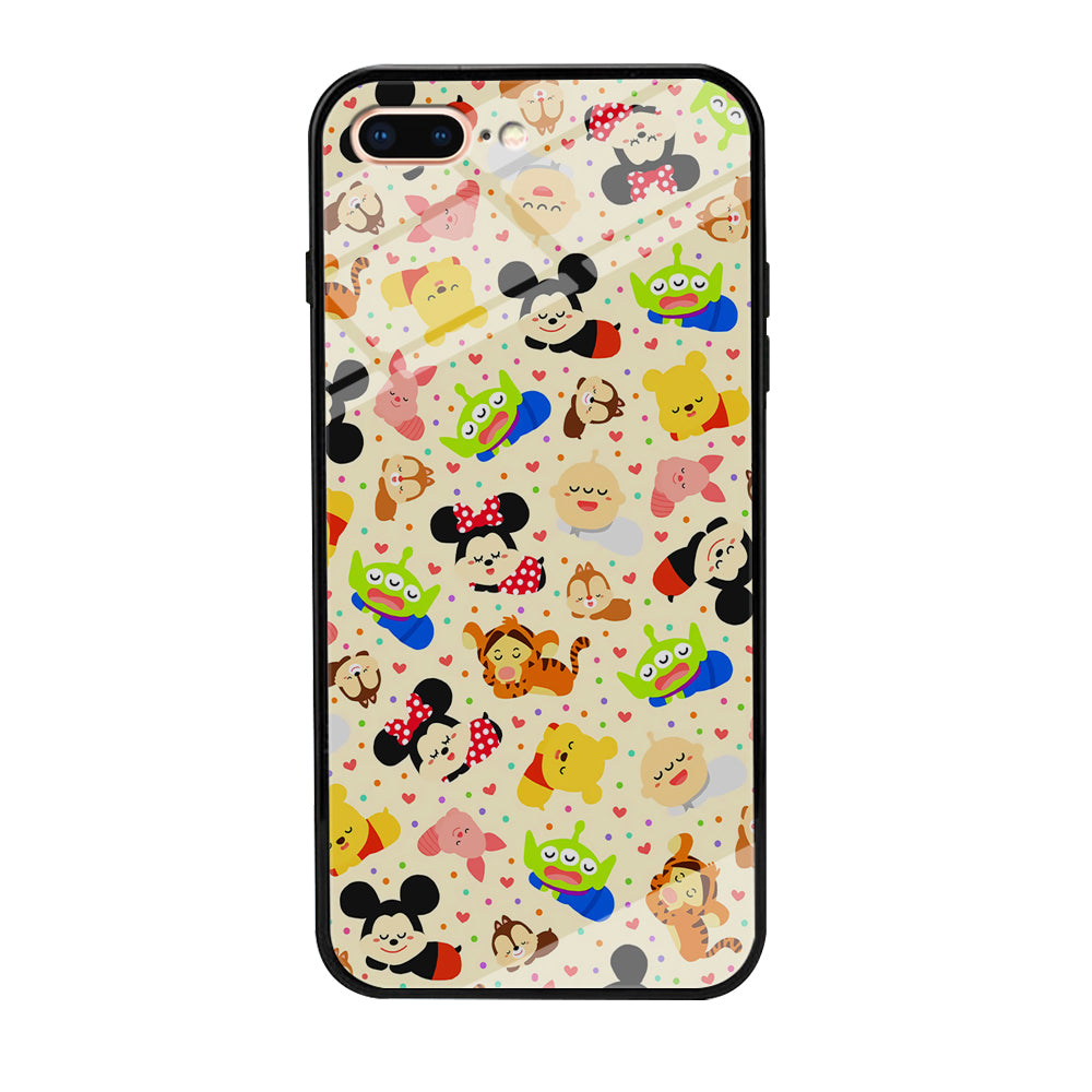 Tsum Tsum Cute Cartoon iPhone 8 Plus Case-Phone Case-Tempered Glass Case-Altracase