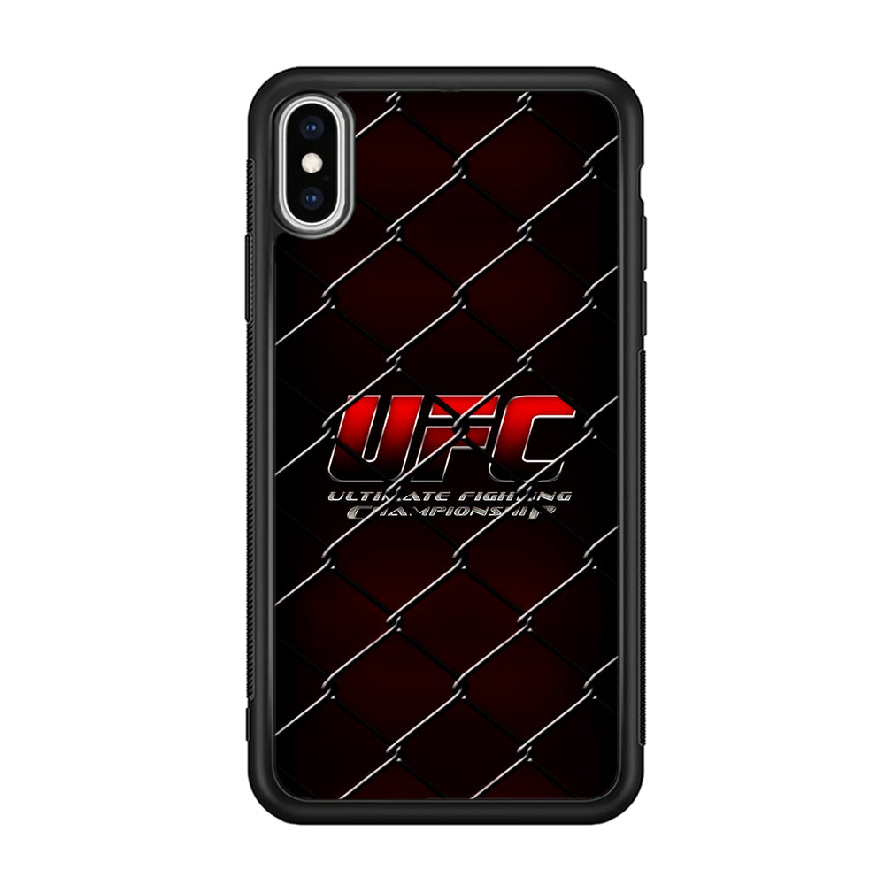 UFC Logo Ring iPhone Xs Case-Phone Case-Rubber Black (2D Case)-Altracase