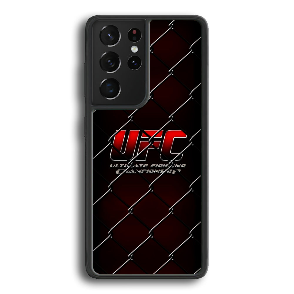 UFC Logo Ring Samsung Galaxy S21 Ultra Case-Phone Case-Rubber Black (2D Case)-Altracase