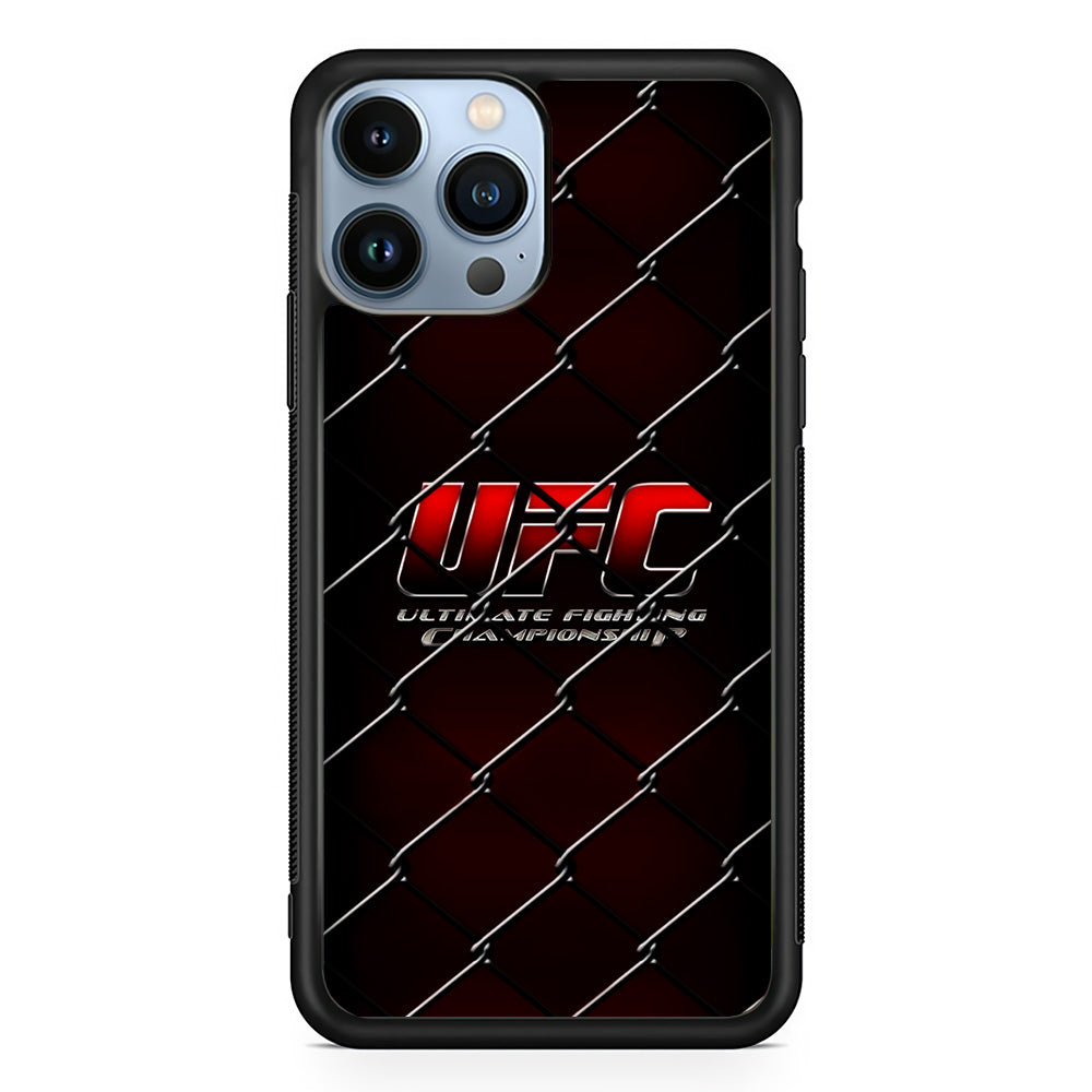 UFC Logo Ring iPhone 15 Pro Case-Phone Case-Rubber Black (2D Case)-Altracase