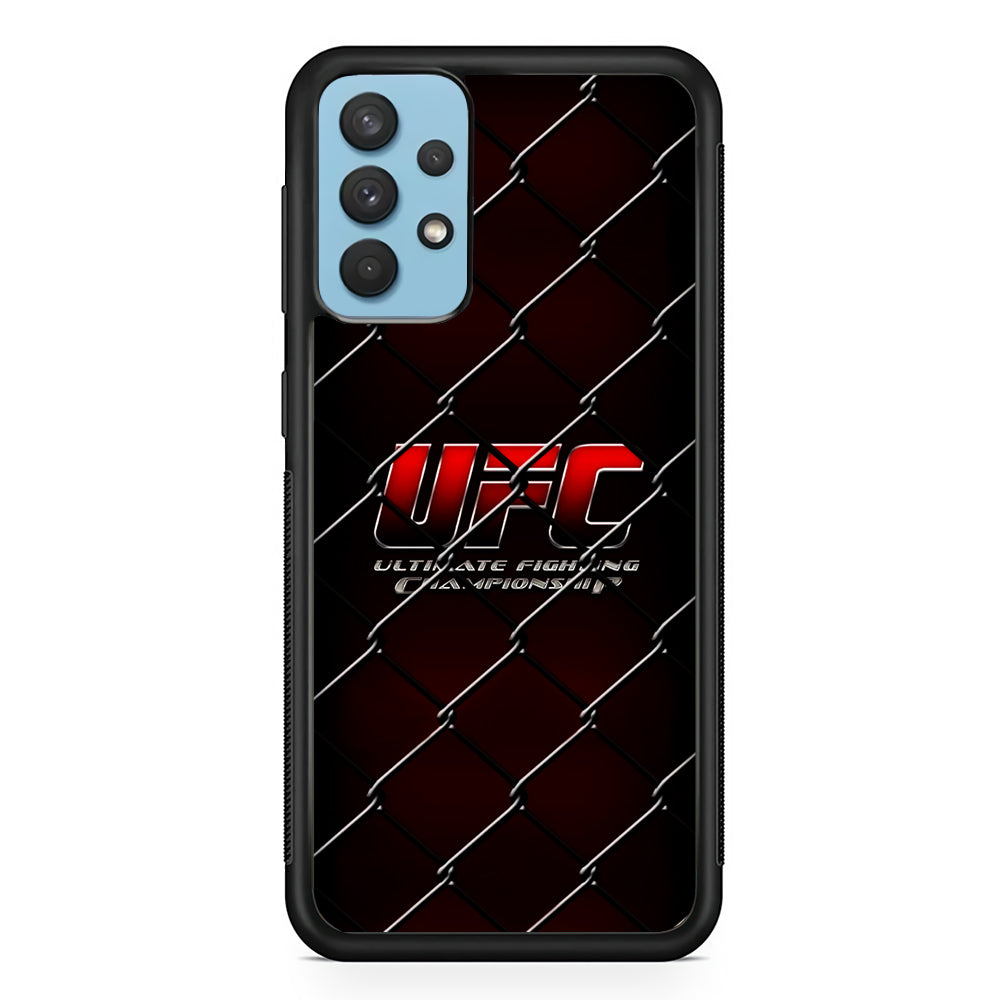 UFC Logo Ring Samsung Galaxy A32 Case-Phone Case-Rubber Black (2D Case)-Altracase