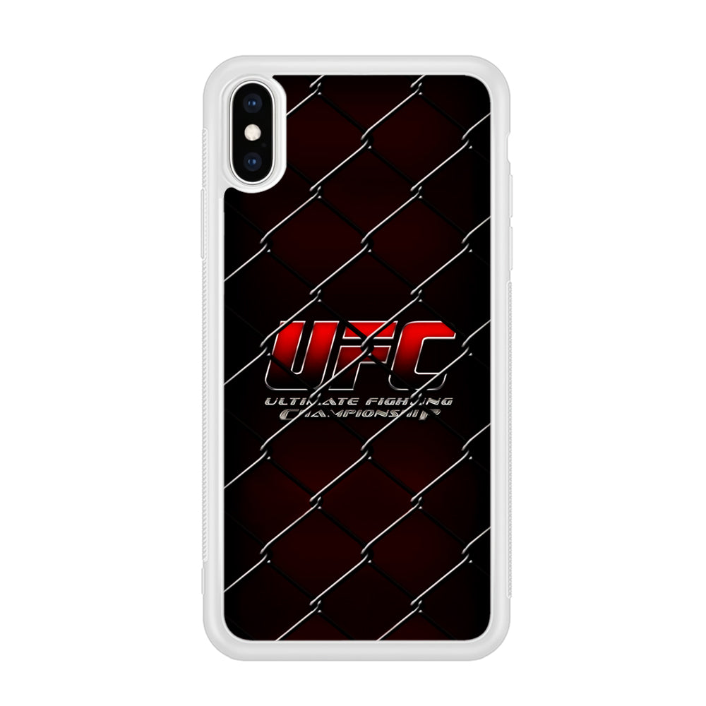 UFC Logo Ring iPhone Xs Case-Phone Case-Rubber White (2D Case)-Altracase