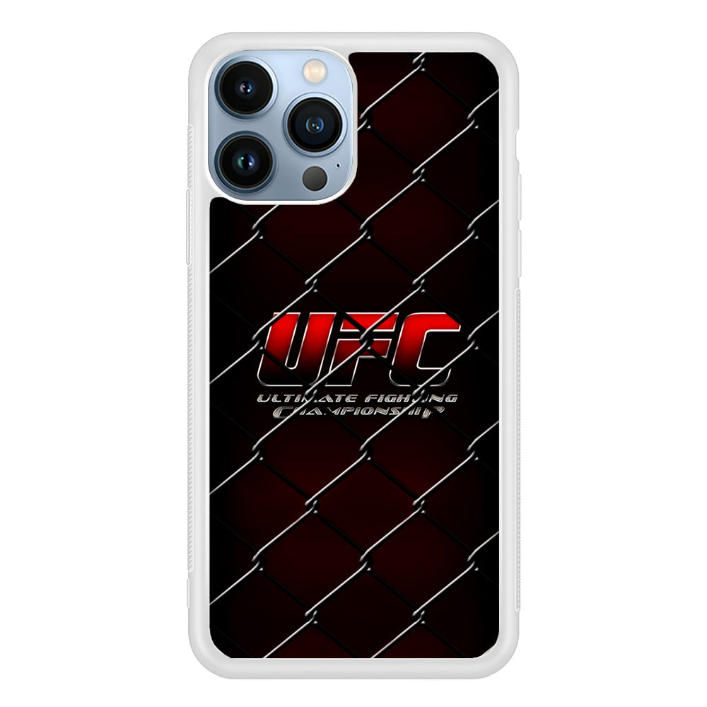 UFC Logo Ring iPhone 15 Pro Case-Phone Case-Rubber White (2D Case)-Altracase