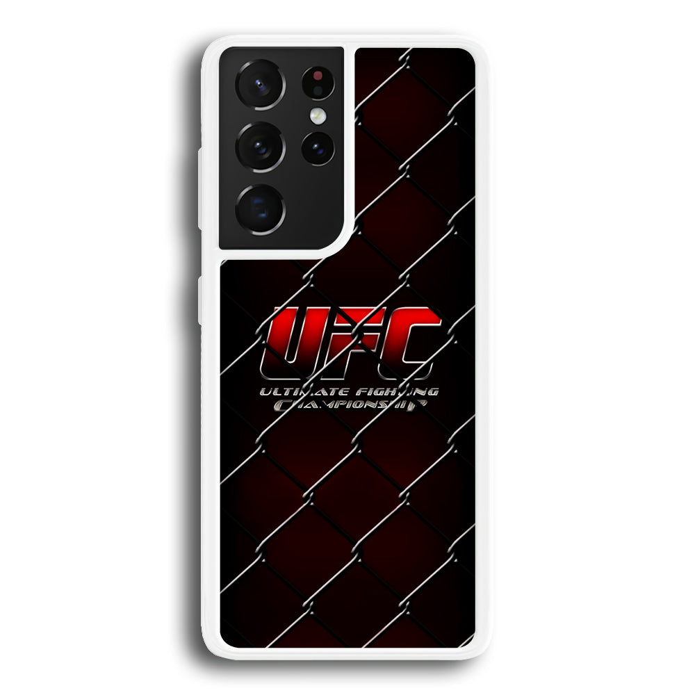 UFC Logo Ring Samsung Galaxy S21 Ultra Case-Phone Case-Rubber White (2D Case)-Altracase