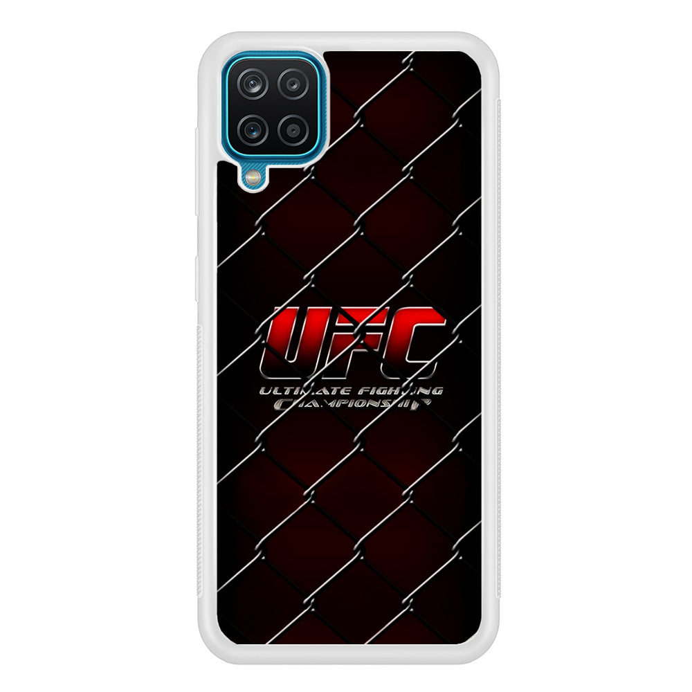 UFC Logo Ring Samsung Galaxy A12 Case-Phone Case-Rubber White (2D Case)-Altracase