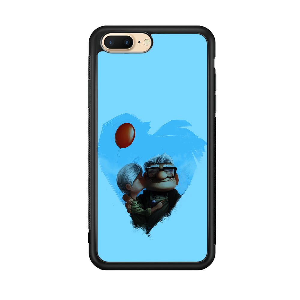 UP Ellie Kissing Carl iPhone 8 Plus Case-Phone Case-Rubber Black (2D Case)-Altracase