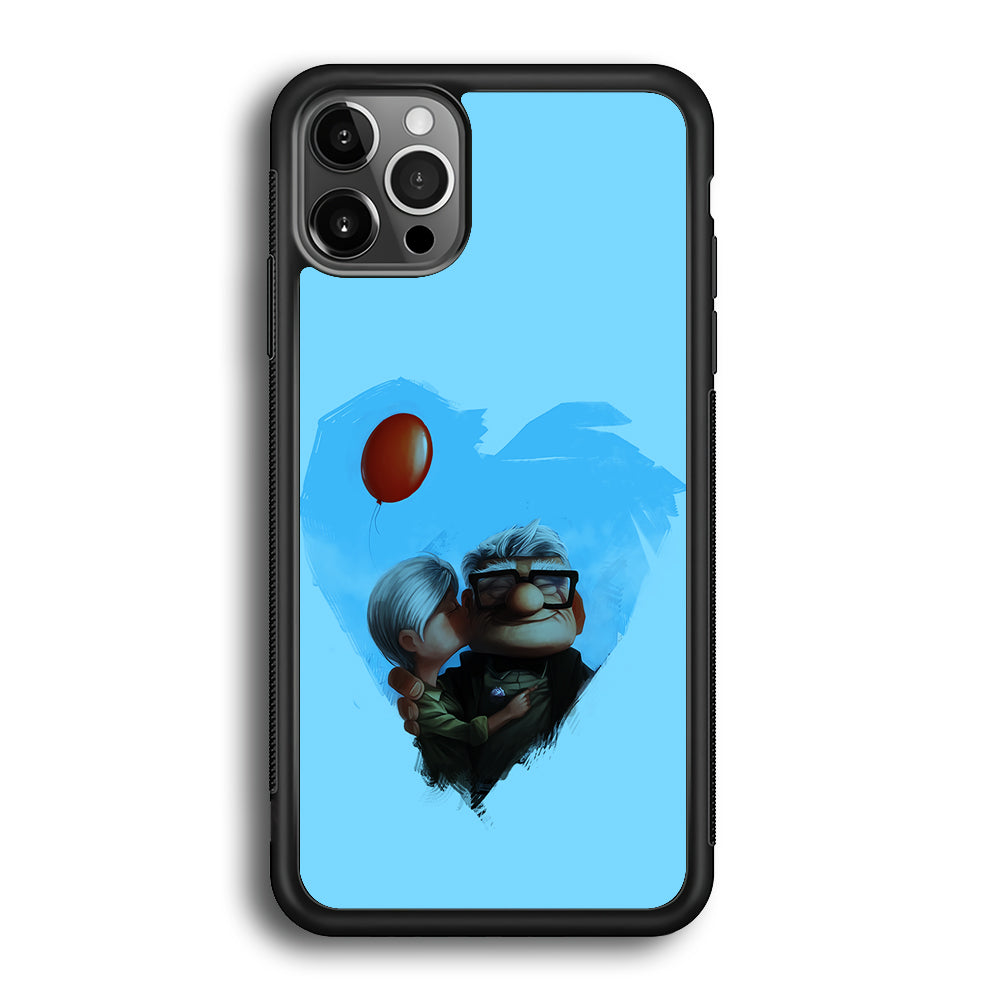 UP Ellie Kissing Carl iPhone 12 Pro Max Case-Phone Case-Rubber Black (2D Case)-Altracase