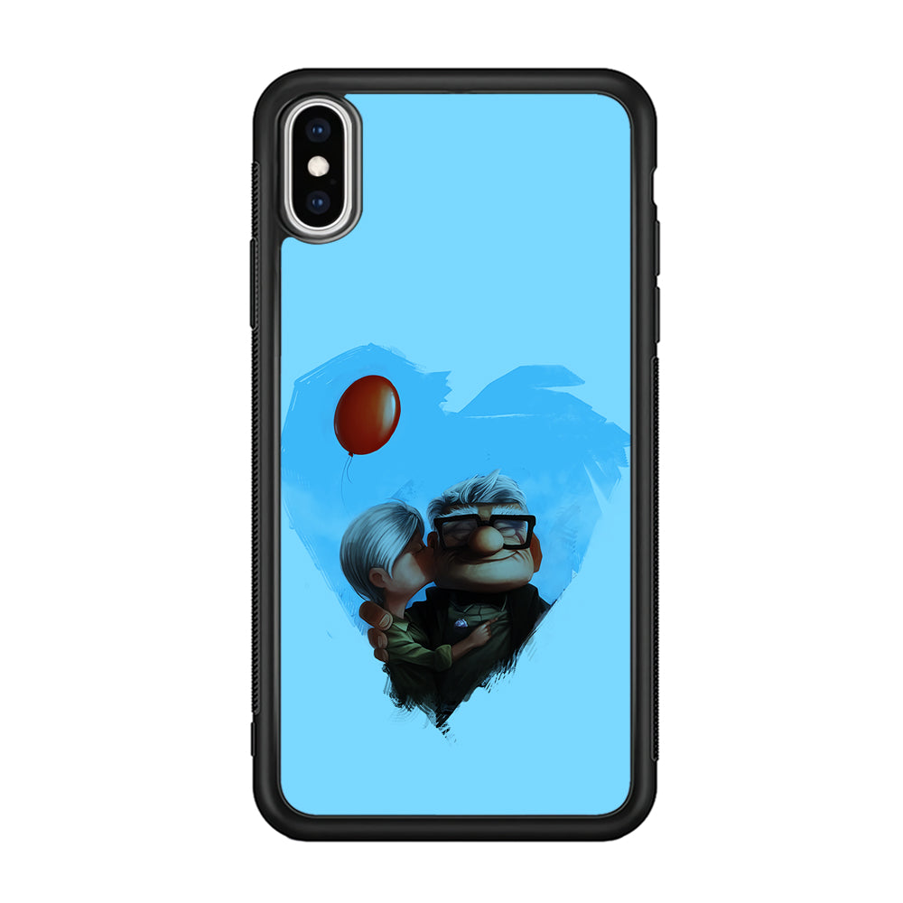 UP Ellie Kissing Carl iPhone Xs Case-Phone Case-Rubber Black (2D Case)-Altracase