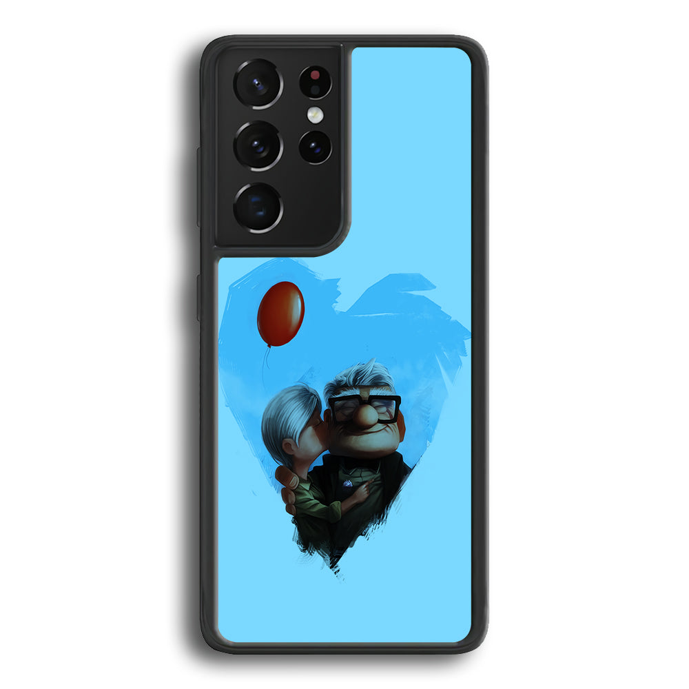 UP Ellie Kissing Carl Samsung Galaxy S25 Ultra Case-Phone Case-Rubber Black (2D Case)-Altracase