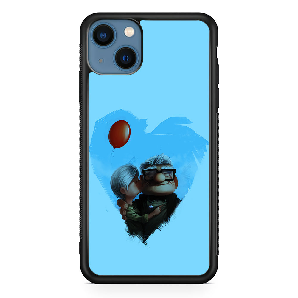 UP Ellie Kissing Carl iPhone 13 Mini Case-Phone Case-Rubber Black (2D Case)-Altracase