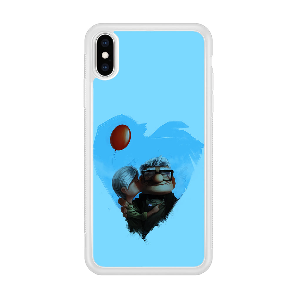 UP Ellie Kissing Carl iPhone Xs Case-Phone Case-Rubber White (2D Case)-Altracase