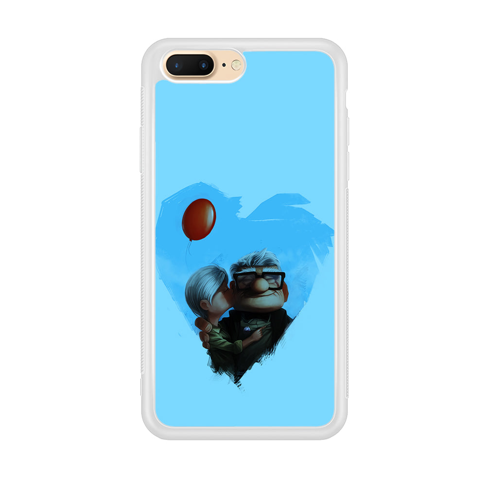 UP Ellie Kissing Carl iPhone 8 Plus Case-Phone Case-Rubber White (2D Case)-Altracase