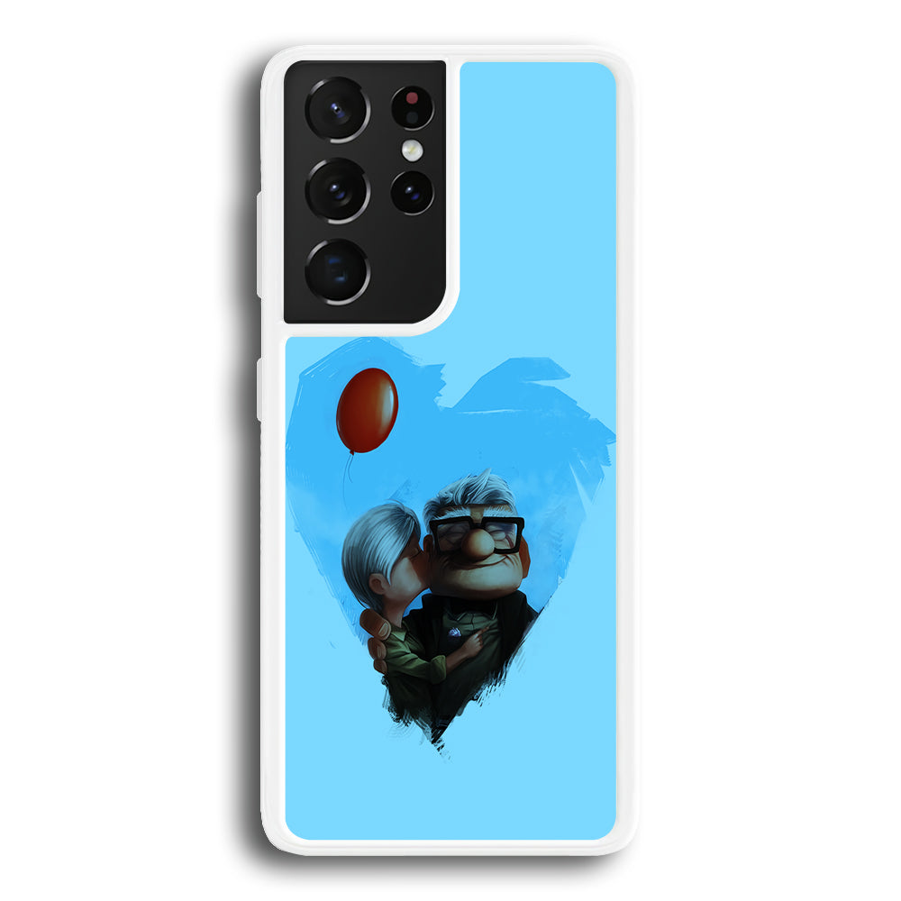 UP Ellie Kissing Carl Samsung Galaxy S21 Ultra Case-Phone Case-Rubber White (2D Case)-Altracase