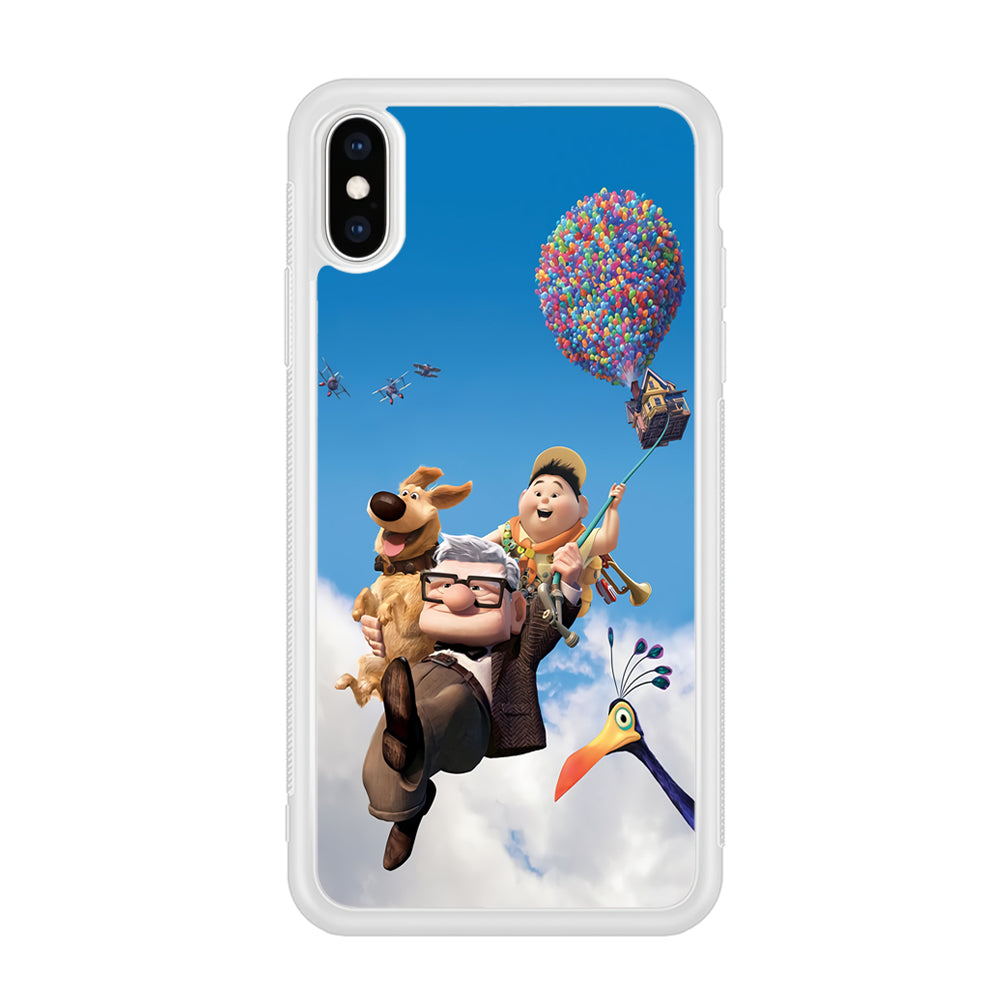 UP Fly in The Sky iPhone Xs Case-Phone Case-Rubber White (2D Case)-Altracase