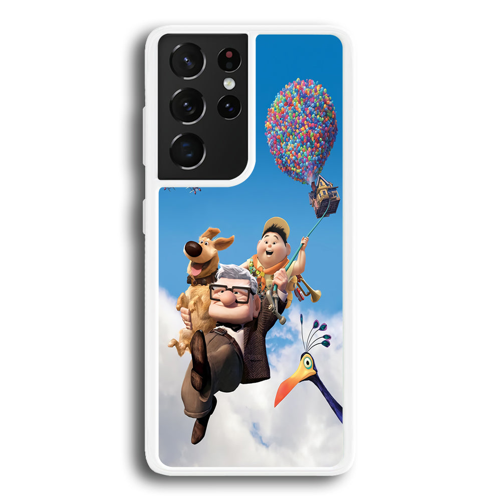 UP Fly in The Sky Samsung Galaxy S21 Ultra Case-Phone Case-Rubber White (2D Case)-Altracase