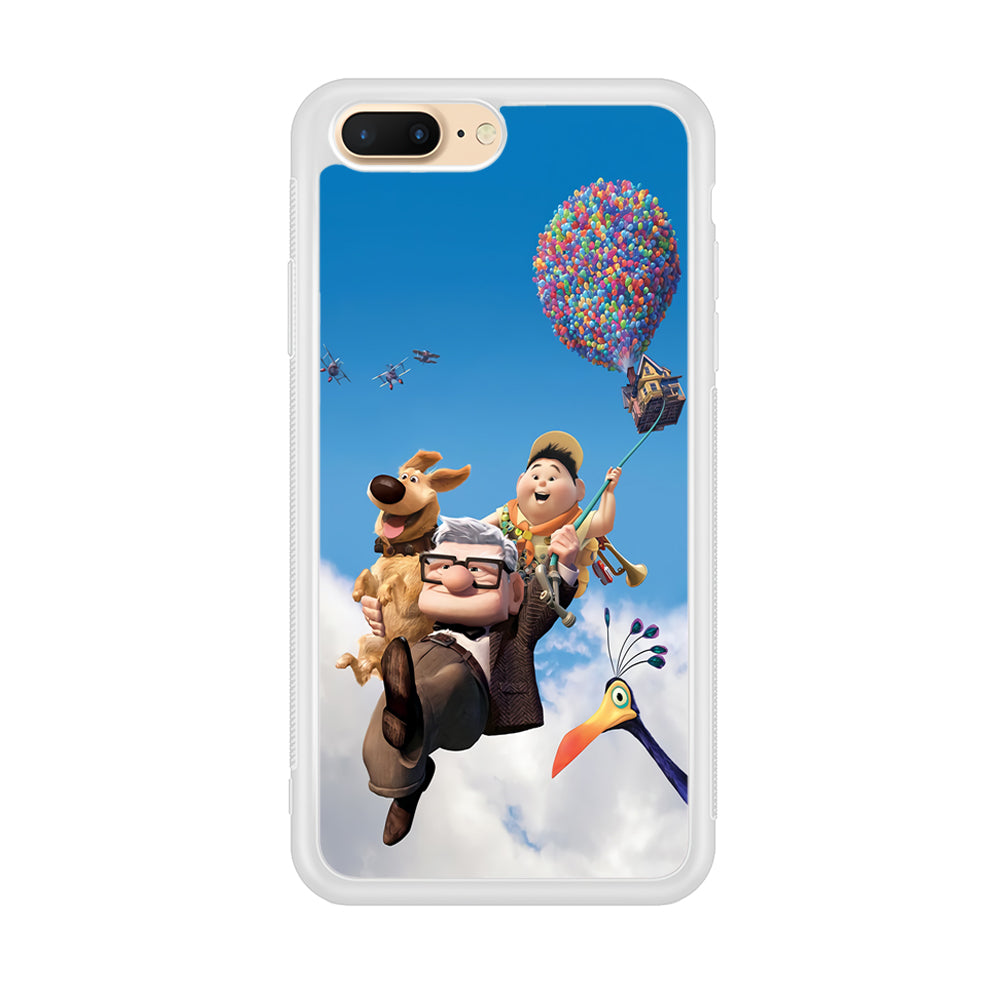 UP Fly in The Sky iPhone 8 Plus Case-Phone Case-Rubber White (2D Case)-Altracase