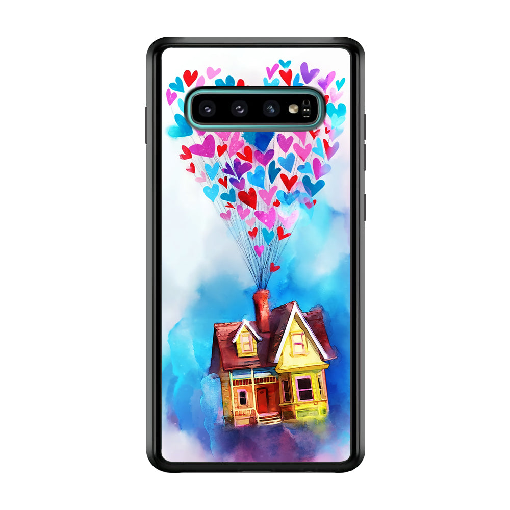 UP Flying House Painting Samsung Galaxy S10 Case-Phone Case-Rubber Black (2D Case)-Altracase