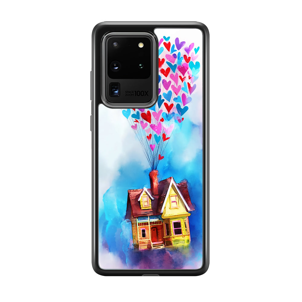 UP Flying House Painting Samsung Galaxy S20 Ultra Case-Phone Case-Rubber Black (2D Case)-Altracase