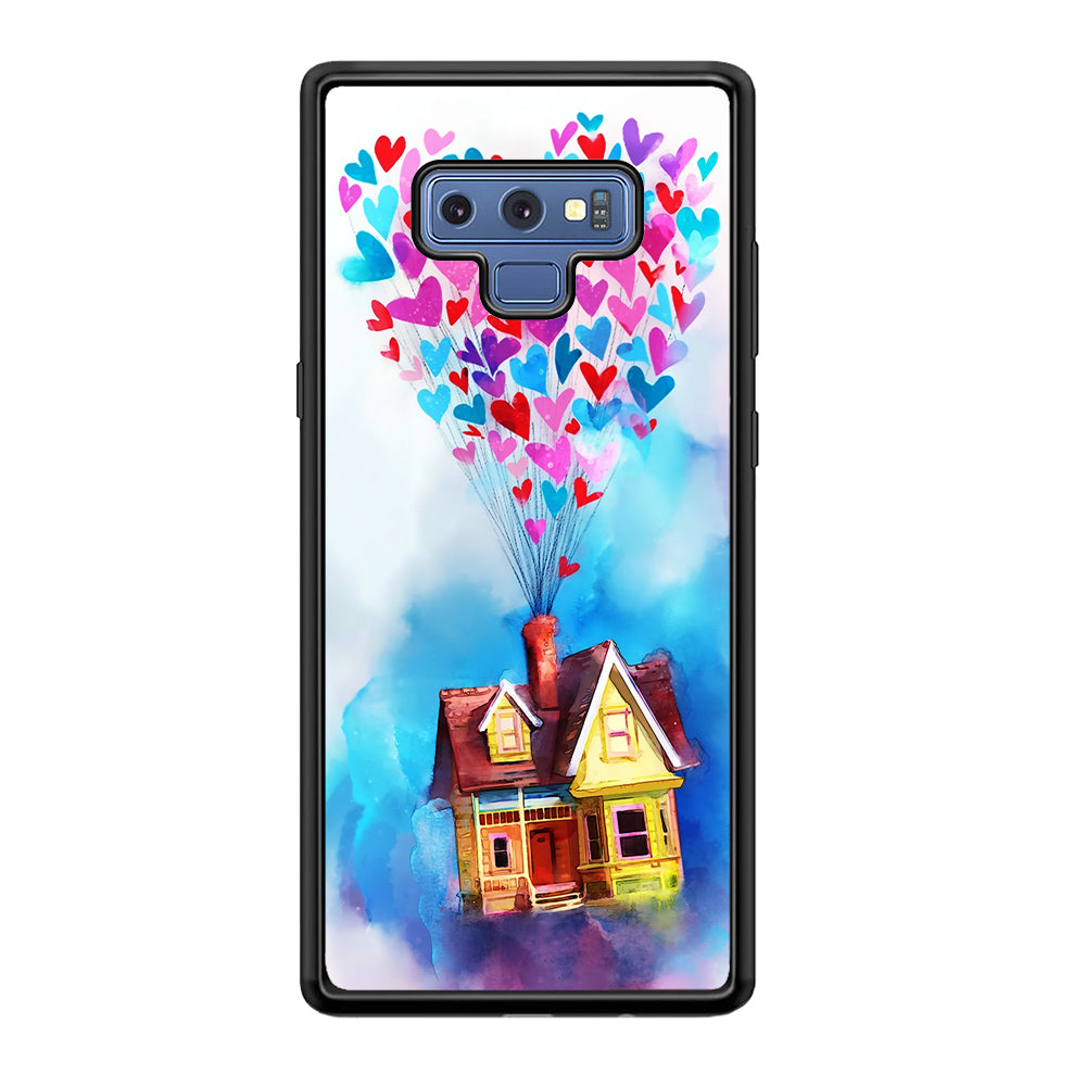 UP Flying House Painting Samsung Galaxy Note 9 Case-Phone Case-Rubber Black (2D Case)-Altracase