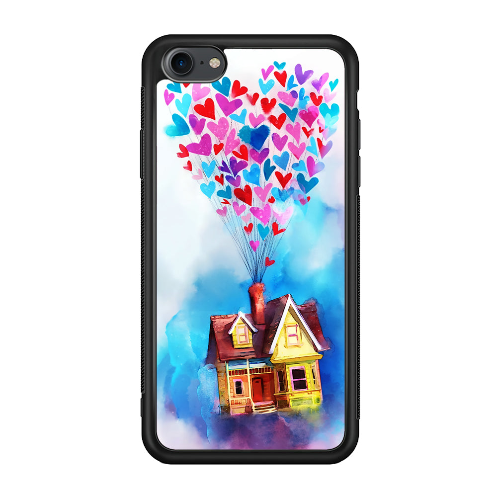 UP Flying House Painting iPhone SE 2020 Case-Phone Case-Rubber Black (2D Case)-Altracase