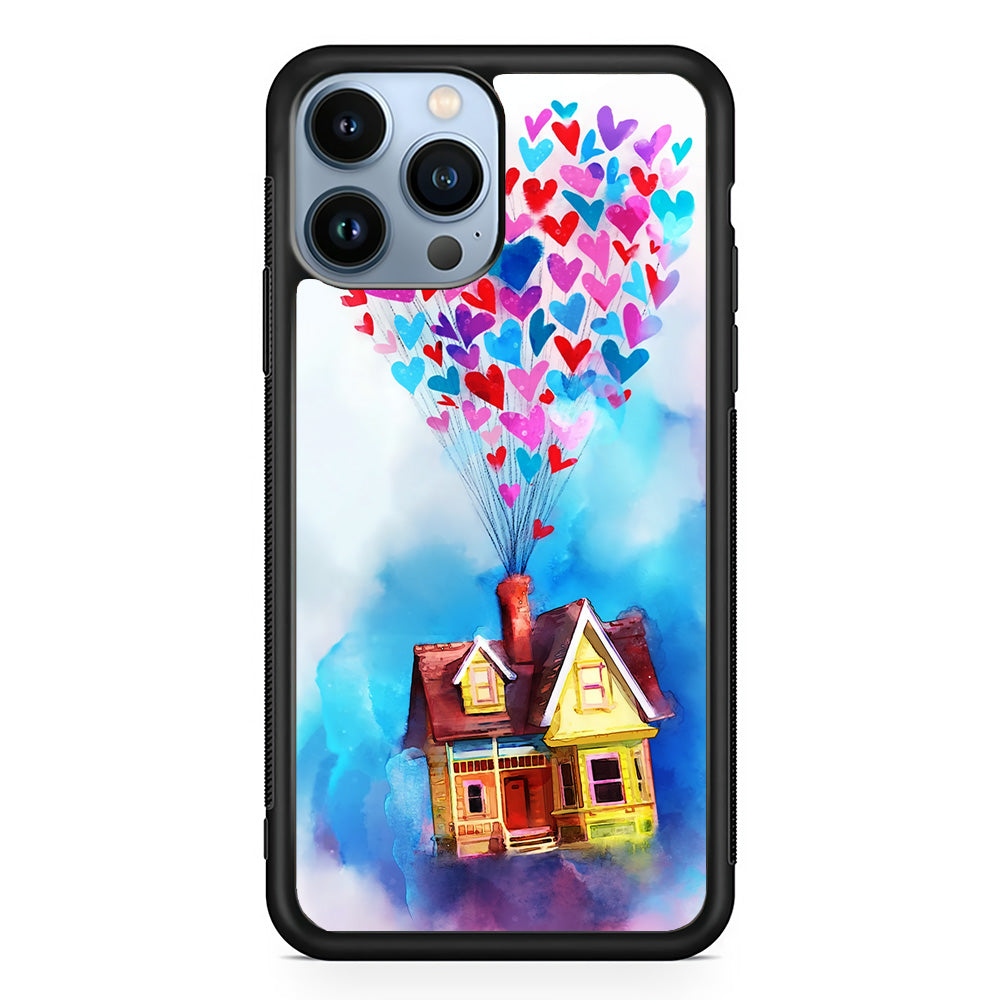 UP Flying House Painting iPhone 15 Pro Case-Phone Case-Rubber Black (2D Case)-Altracase