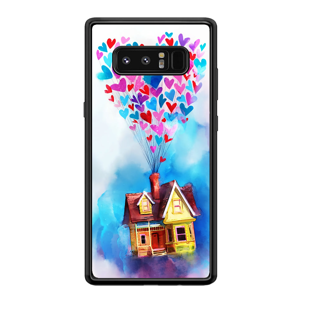UP Flying House Painting Samsung Galaxy Note 8 Case-Phone Case-Rubber Black (2D Case)-Altracase