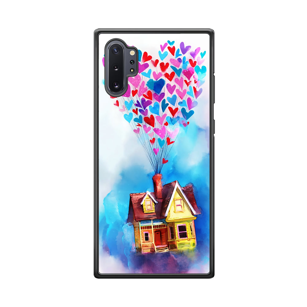 UP Flying House Painting Samsung Galaxy Note 10 Plus Case-Phone Case-Rubber Black (2D Case)-Altracase