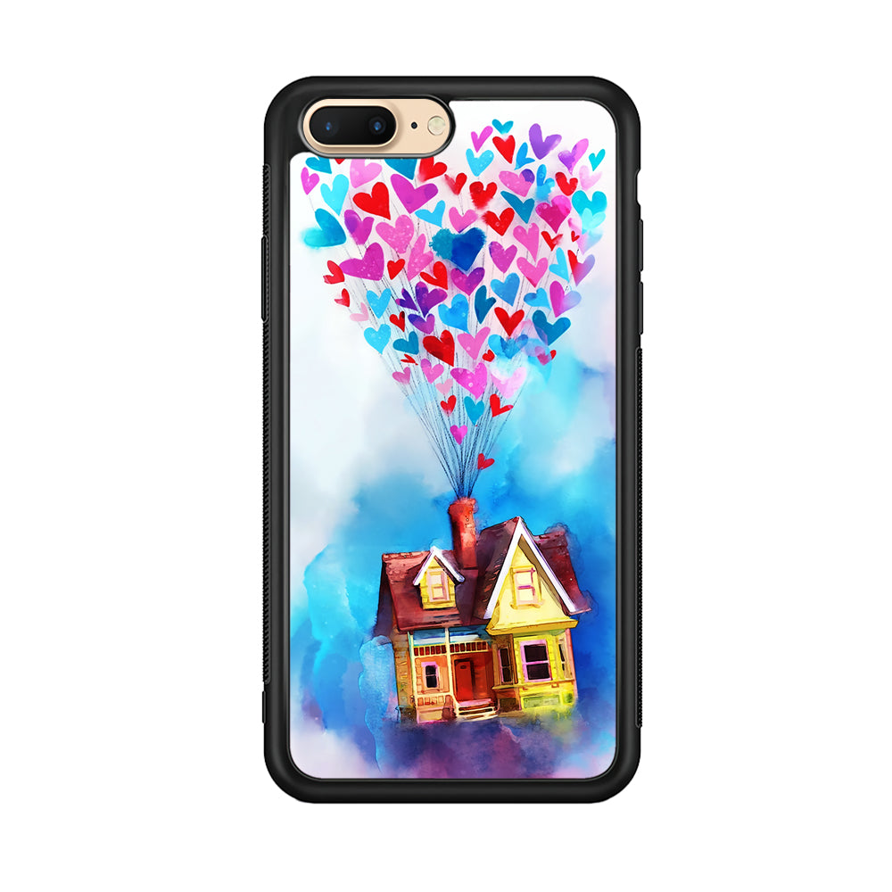UP Flying House Painting iPhone 8 Plus Case-Phone Case-Rubber Black (2D Case)-Altracase