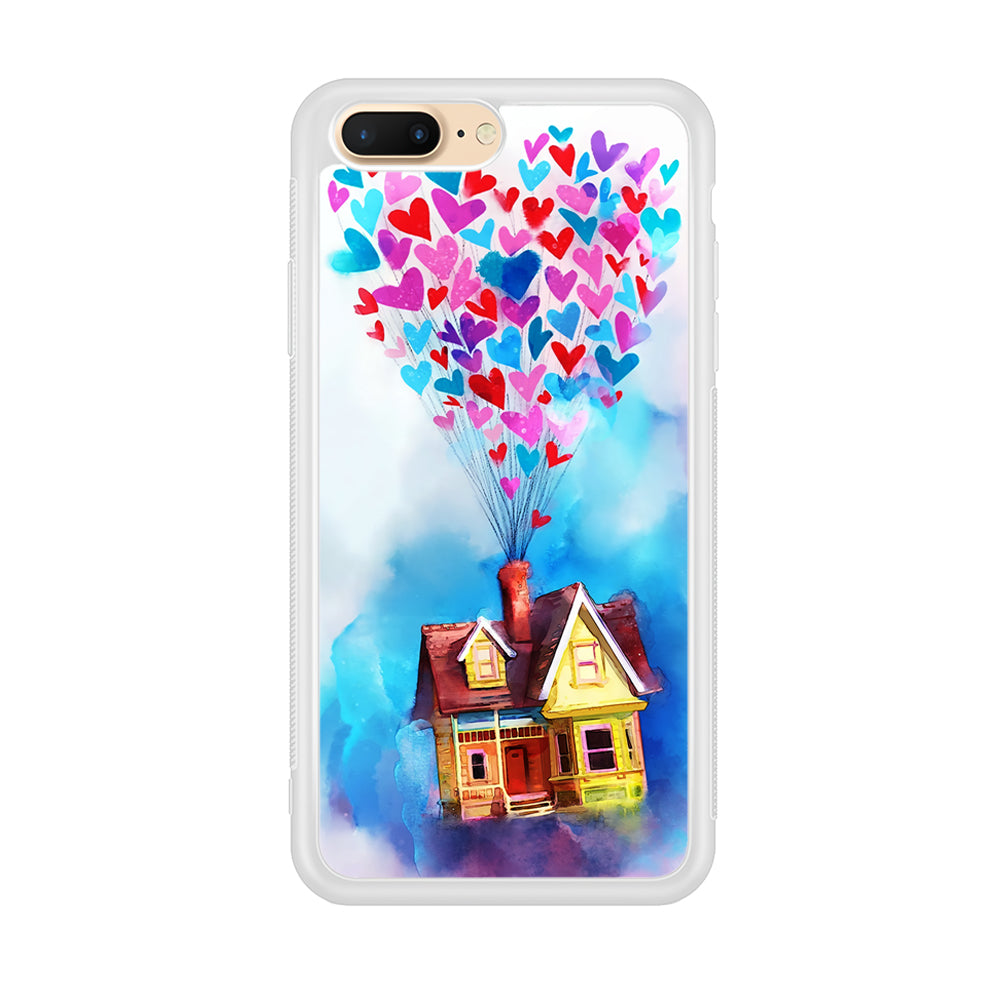 UP Flying House Painting iPhone 8 Plus Case-Phone Case-Rubber White (2D Case)-Altracase