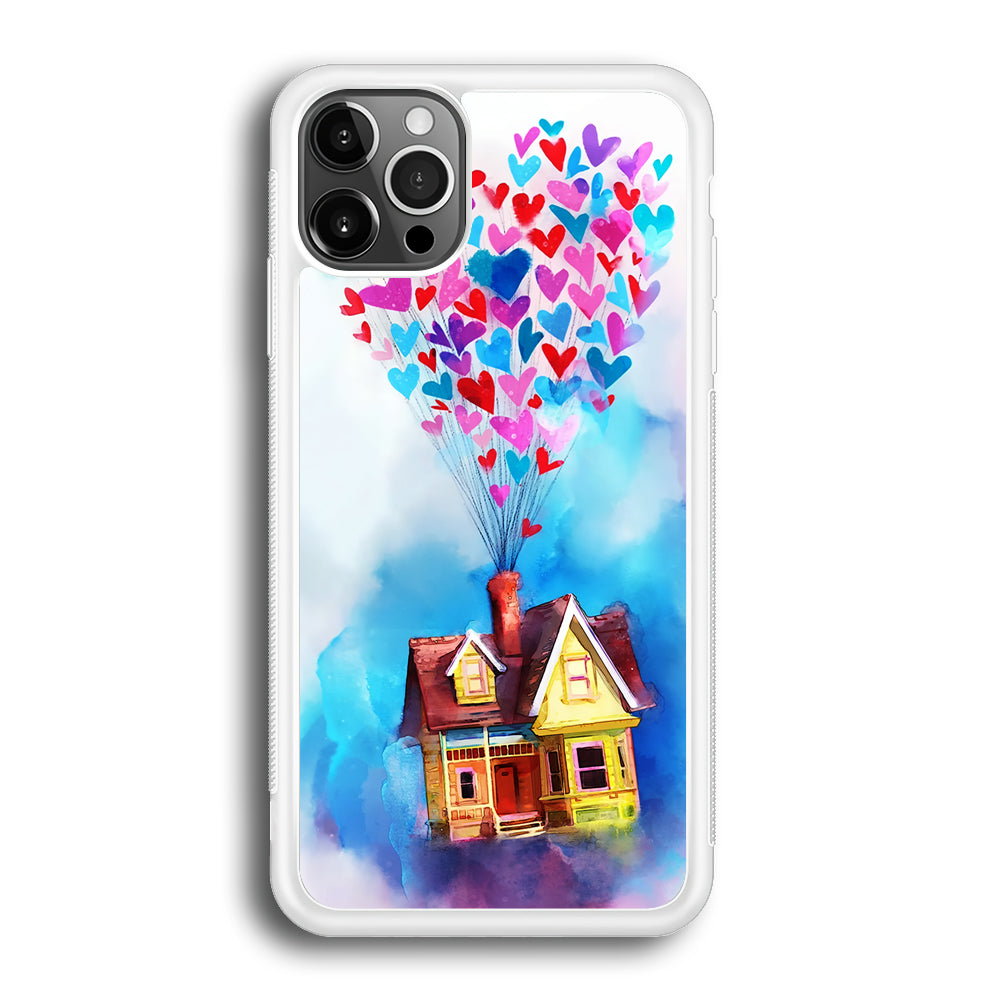 UP Flying House Painting iPhone 12 Pro Max Case-Phone Case-Rubber White (2D Case)-Altracase