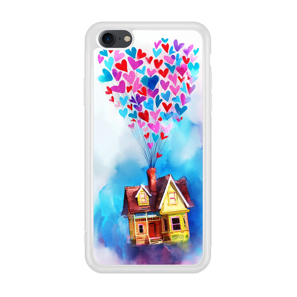UP Flying House Painting iPhone SE 2020 Case-Phone Case-Rubber White (2D Case)-Altracase