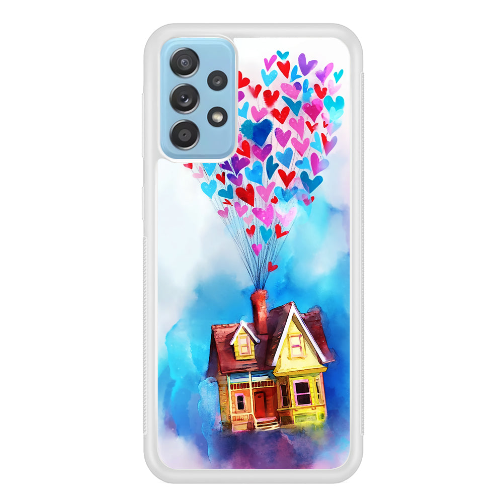 UP Flying House Painting Samsung Galaxy A52 Case-Phone Case-Rubber White (2D Case)-Altracase