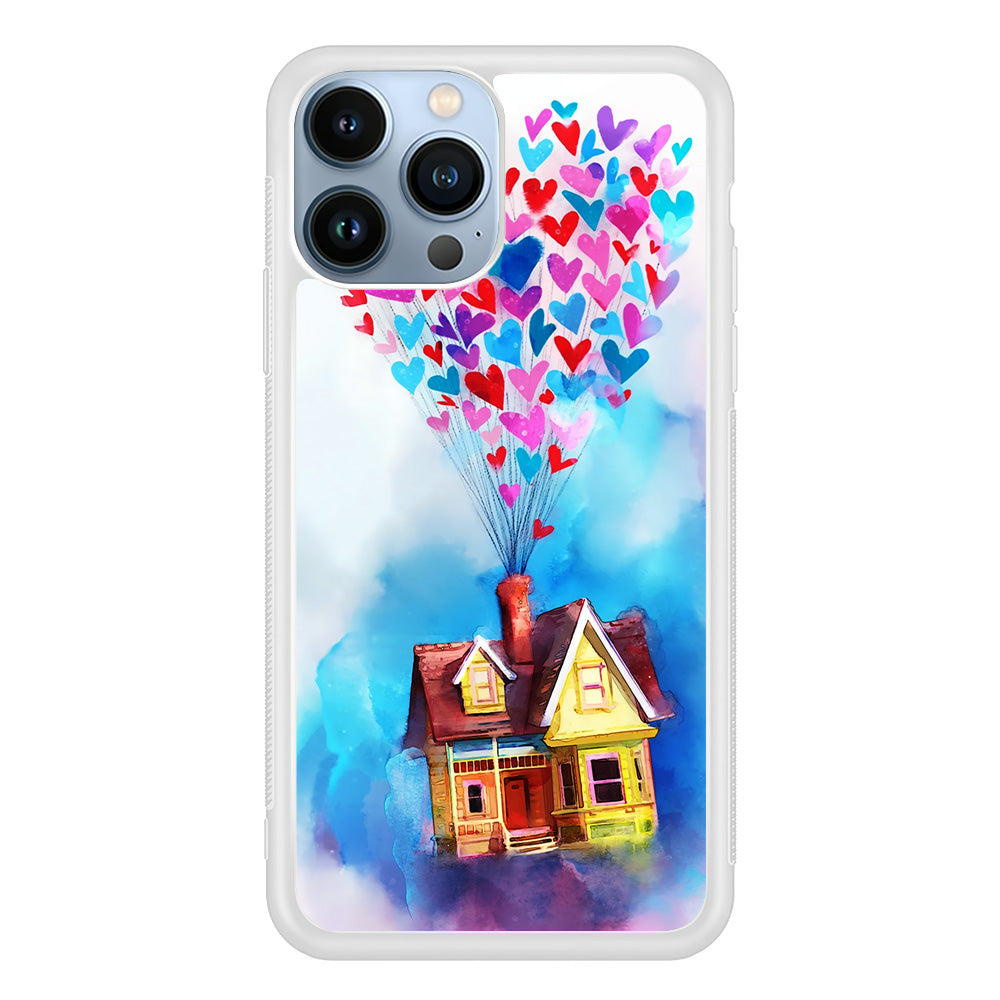 UP Flying House Painting iPhone 15 Pro Case-Phone Case-Rubber White (2D Case)-Altracase