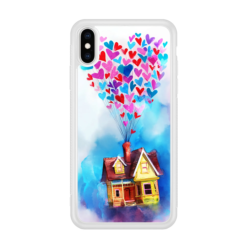UP Flying House Painting iPhone Xs Case-Phone Case-Rubber White (2D Case)-Altracase