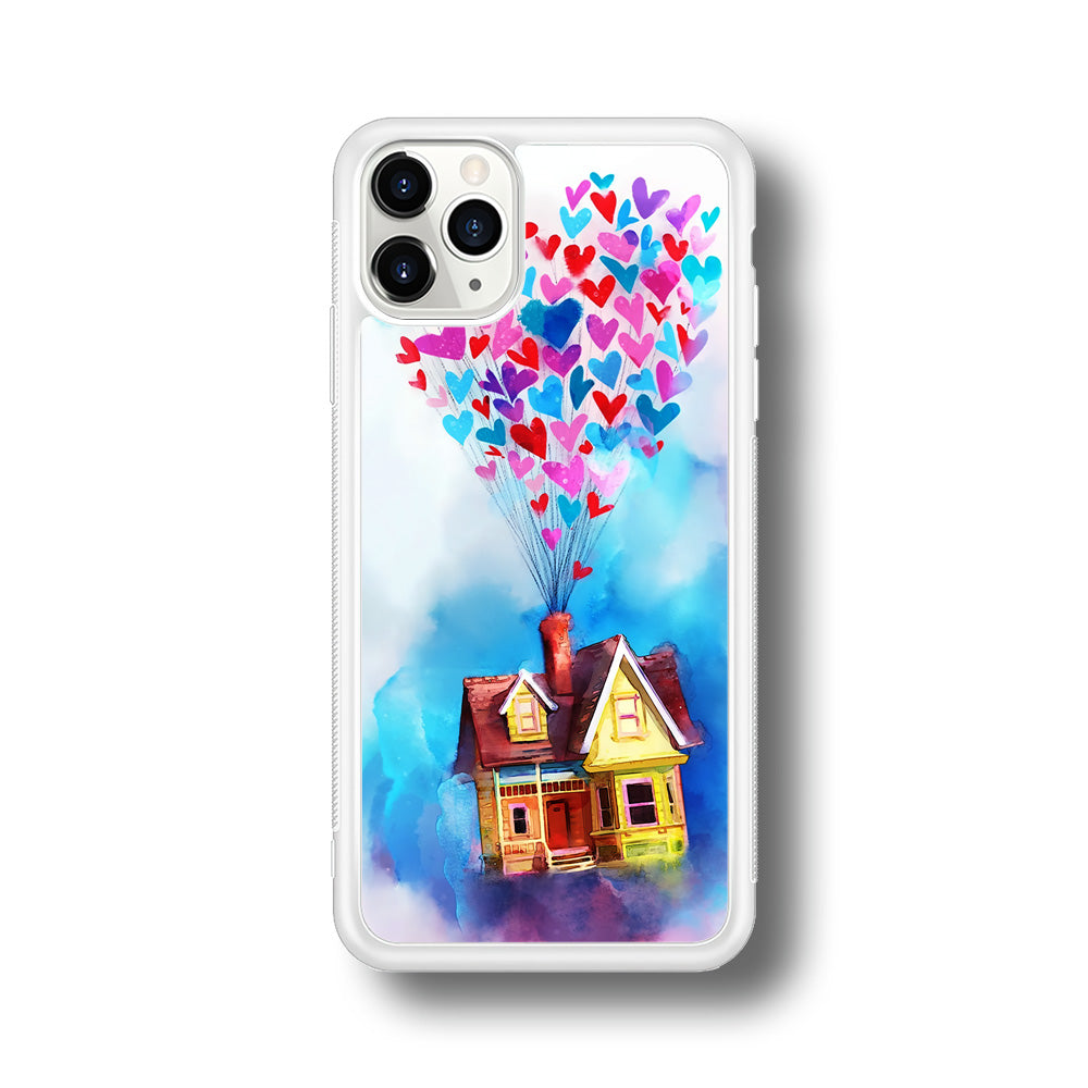 UP Flying House Painting iPhone 11 Pro Max Case-Phone Case-Rubber White (2D Case)-Altracase
