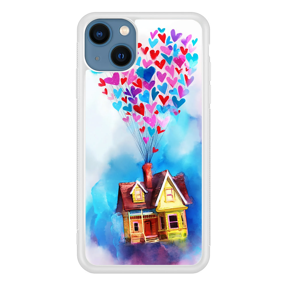 UP Flying House Painting iPhone 15 Plus Case-Phone Case-Rubber White (2D Case)-Altracase